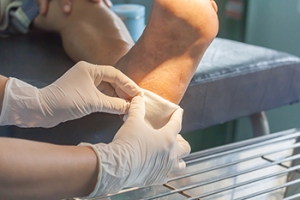 Cleaning and Dressing a Wound on the Foot